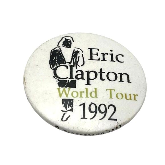 Vintage Eric Clapton 1992 World Tour Concert Pinback Button - Picture 1 of 2